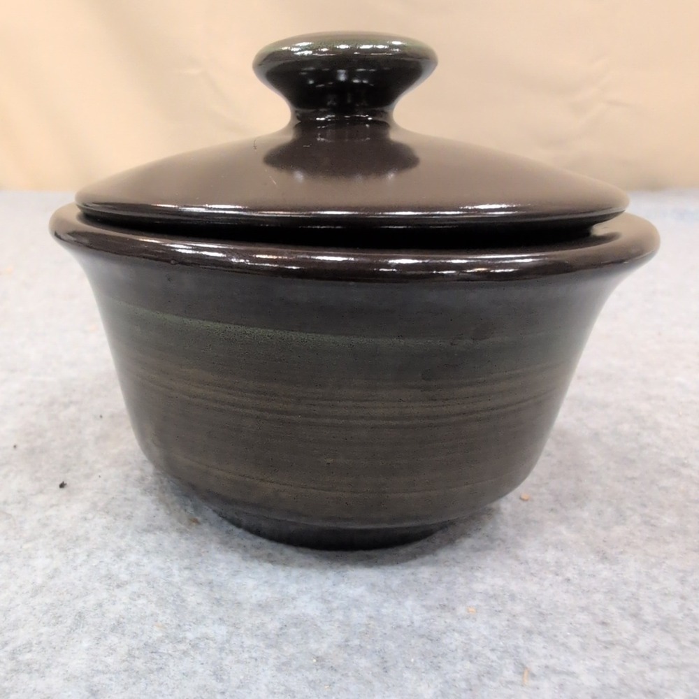 Franciscan Brown Glazed Ceramic Sugar Bowl with Lid Vintage Stoneware - Picture 1 of 7